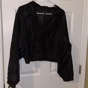 Black windbreaker
